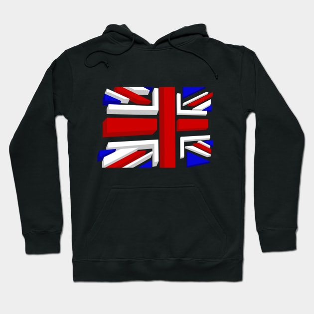 Union Jack XL Blk Hoodie by SiSuSiSu